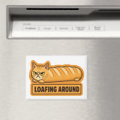 Lui rondhangende grappige kattenbrood  magneet (Insitu (Vaatwasser))