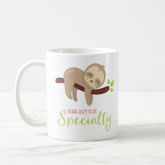 Lui zijn is mijn specialiteit Schattigee luiheid Koffiemok (Links)