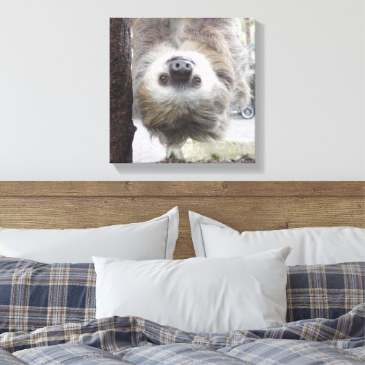 Luiaard 12" x 12" Canvas Print (Insitu (Slaapkamer))