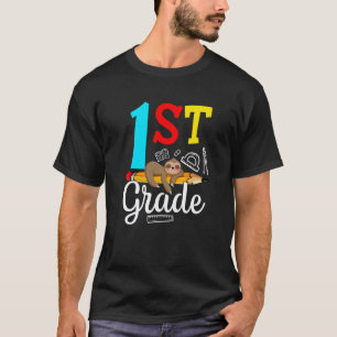 Luiaard 1e klas terug naar school gelukkige 1e dag t-shirt