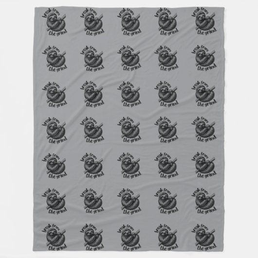 Luiaard 2 Fleece Deken (Voorkant)