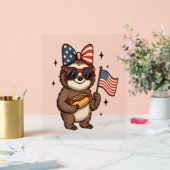 Luiaard 4 juli acryl bord (Huwelijk)