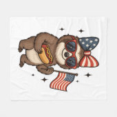 Luiaard 4 juli fleece deken (Voorkant (Horizontaal))