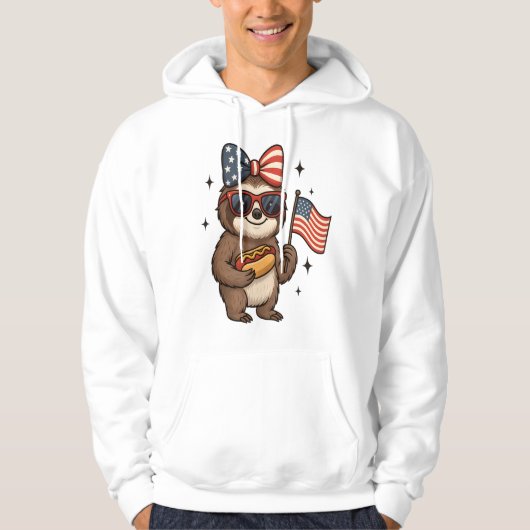 Luiaard 4 juli hoodie (Voorkant)