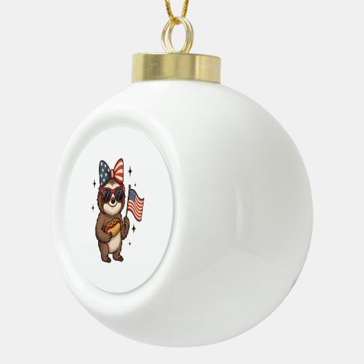 Luiaard 4 juli keramische bal ornament (Rechts)