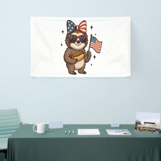 Luiaard 4 juli spandoek (Beurs)