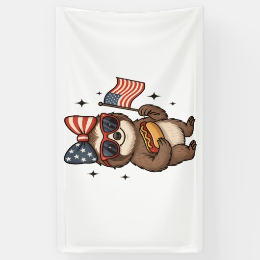 Luiaard 4 juli spandoek (Verticaal)