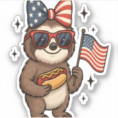 Luiaard 4 juli sticker (Voorkant)