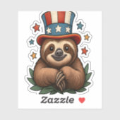 Luiaard 4 juli sticker (Vel)
