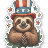 Luiaard 4 juli sticker (Voorkant)