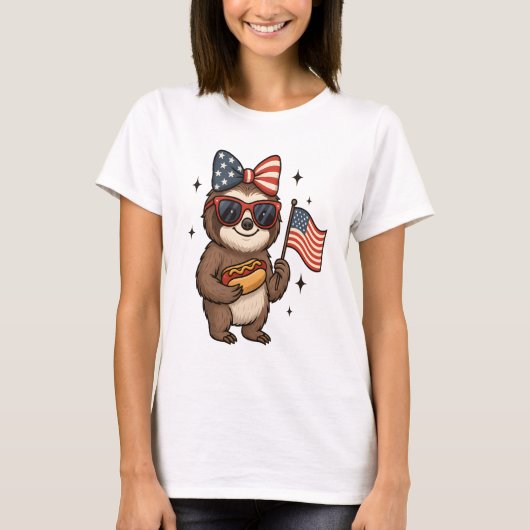 Luiaard 4 juli t-shirt (Voorkant)