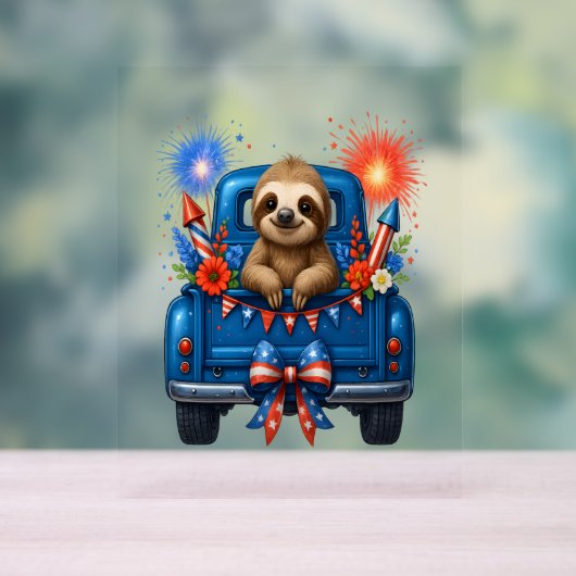 Luiaard 4 juli Verenigde Staten Acryl Bord (Neutraal)