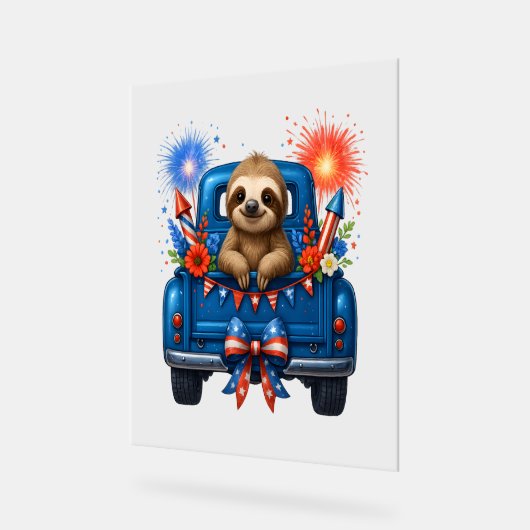 Luiaard 4 juli Verenigde Staten Acryl Bord (Hoek)