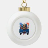 Luiaard 4 juli Verenigde Staten Keramische Bal Ornament (Voorkant)