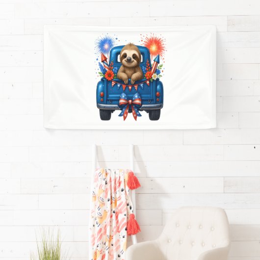 Luiaard 4 juli Verenigde Staten Spandoek (Insitu)