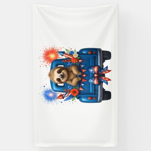 Luiaard 4 juli Verenigde Staten Spandoek (Verticaal)