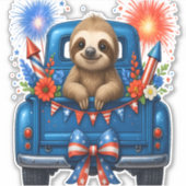 Luiaard 4 juli Verenigde Staten Sticker (Voorkant)