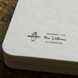 Luiaard - Aangepaste leraar naam Boek Classroom Rubberstempel