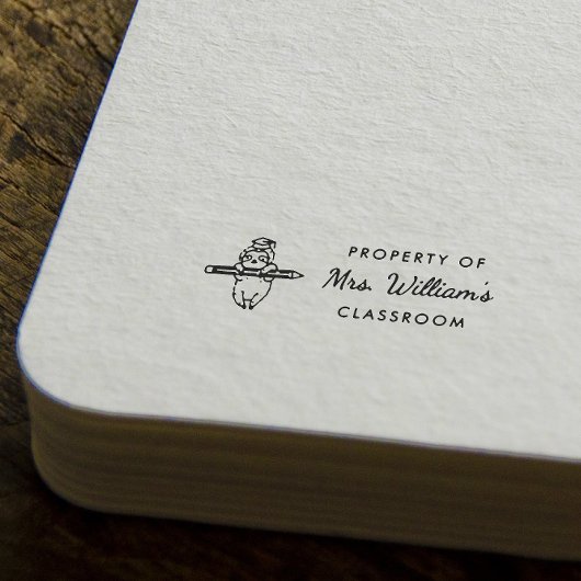 Luiaard - Aangepaste leraar naam Boek Classroom Rubberstempel