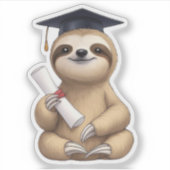 Luiaard Afstuderen Sticker (Voorkant)