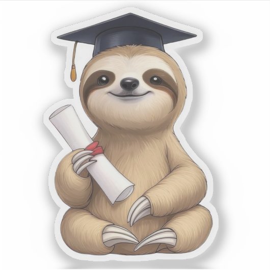 Luiaard Afstuderen Sticker (Voorkant)