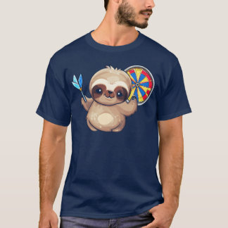 Luiaard als Dart speler Funny Sport Design vintage T-shirt