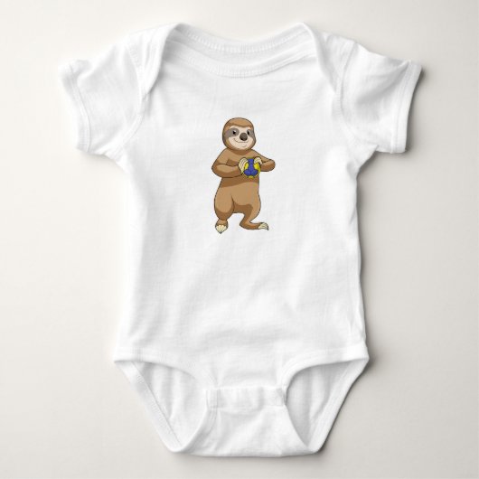 Luiaard als handbalspeler met handbal romper (Voorkant)