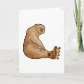 Luiaard als inline skater met inline skates kaart (Voorkant)