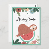 Luiaard Ansichtkaart Briefkaart (Voorkant / Achterkant)