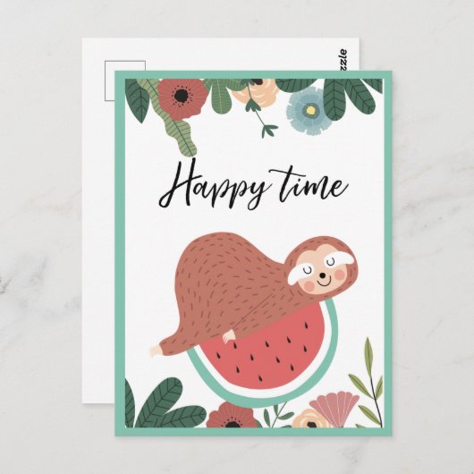 Luiaard Ansichtkaart Briefkaart (Voorkant / Achterkant)