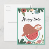 Luiaard Ansichtkaart Briefkaart (Voorkant / Achterkant)