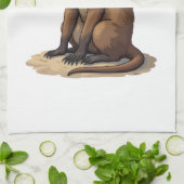 Luiaard Antieke Gravure Retro Grafisch (2) Theedoek (Gevouwen)