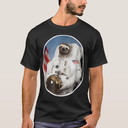 Luiaard Astronaut Gift Buiten T-shirt (Voorkant)