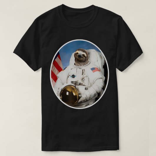luiaard astronaut grappige luiaard geschenk buiten t-shirt (Design voorkant)