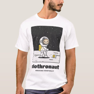 Luiaard astronaut maanwandeling t-shirt