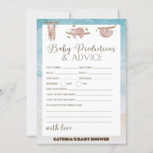 Luiaard Baby Shower - Bewerkbare Naam, 5x7 Uitnodi
