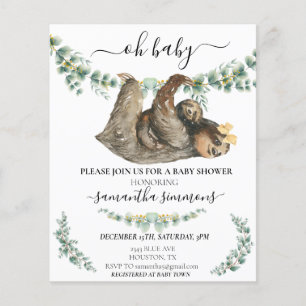 Luiaard Baby Shower Eucalyptus Watercolor