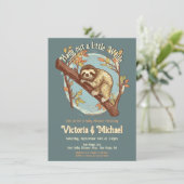 Luiaard Baby shower houtsnede Kaart (Staand voorkant)