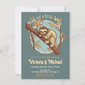 Luiaard Baby shower houtsnede Kaart (Voorkant)