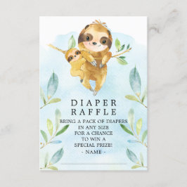 Luiaard Baby shower Luier Raffle Ticket Informatiekaartje
