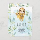 Luiaard Baby shower Luier Raffle Ticket Informatiekaartje (Voorkant / Achterkant)