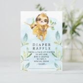 Luiaard Baby shower Luier Raffle Ticket Informatiekaartje (Staand voorkant)