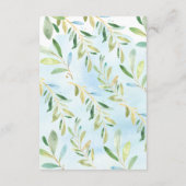 Luiaard Baby shower Luier Raffle Ticket Informatiekaartje (Achterkant)