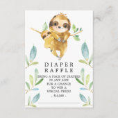 Luiaard Baby shower Luier Raffle Ticket Informatiekaartje (Voorkant)