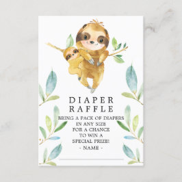 Luiaard Baby shower Luier Raffle Ticket Informatiekaartje