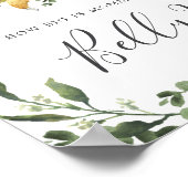 Luiaard Baby Shower Raad hoe groot is mama's buik Poster (Hoek)