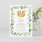 Luiaard Baby Shower Uitnodiging (Staand voorkant)