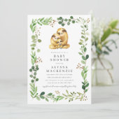 Luiaard Baby Shower Uitnodiging (Staand voorkant)