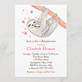 Luiaard Baby shower Uitnodiging Schattige Luiaard 