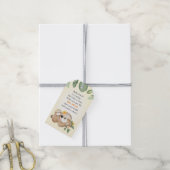 Luiaard Baby shower Wild Sprinkle Mini Flessenguns Cadeaulabel (Met Touw)